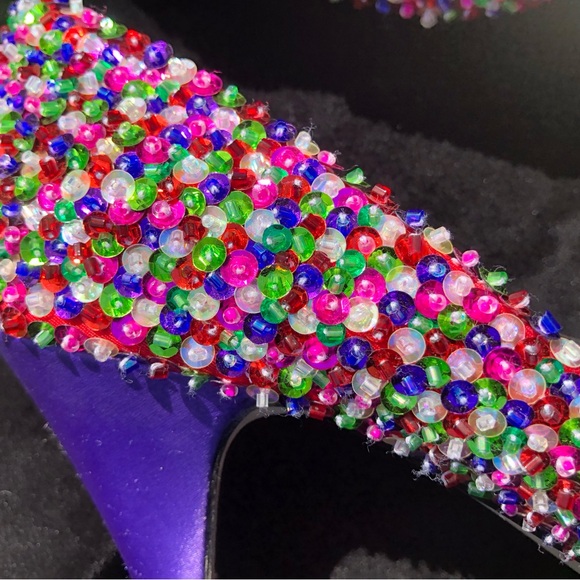 Vintage J. Renée hand-beaded pumps sz 8.5M w/matching bag 1988 NIB - Picture 13 of 16